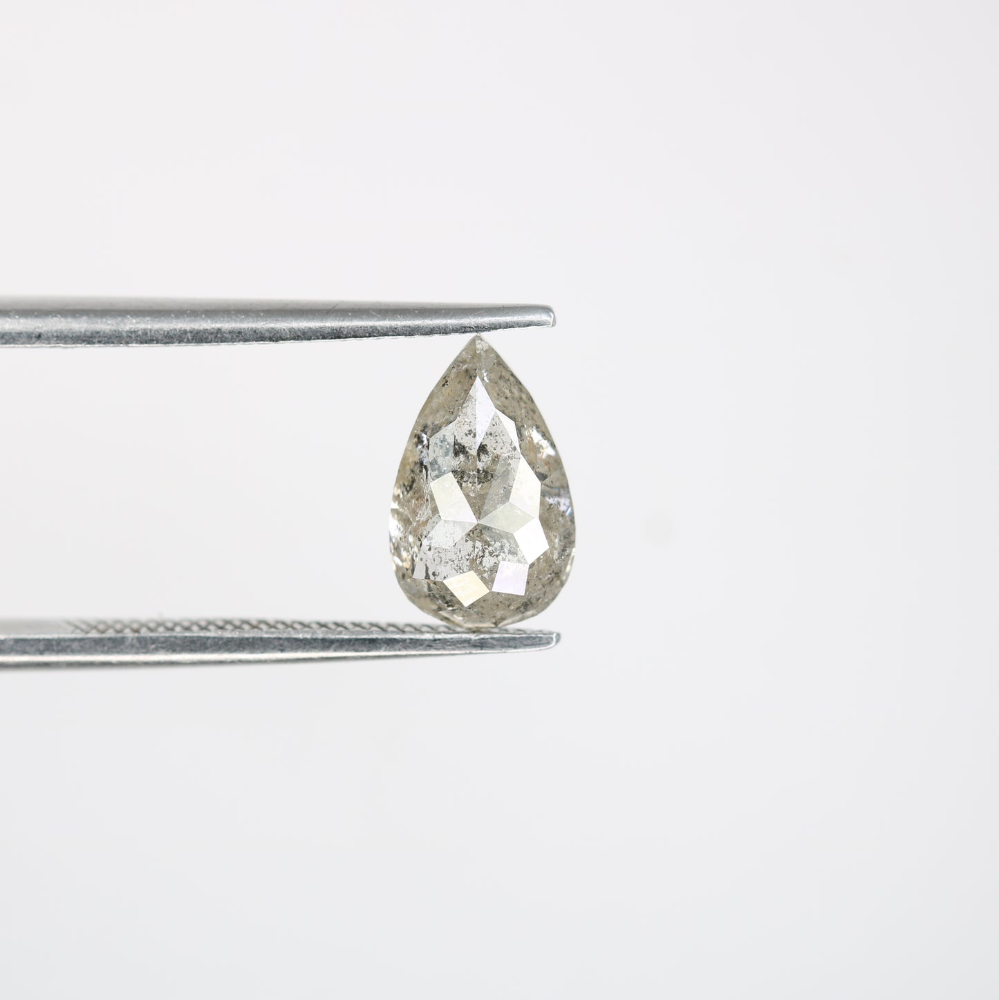 1.35 CT Rustic Pear Shape Salt And Pepper Diamond For Statement Jewelry | Engagement Ring - JayKrishna Diamond