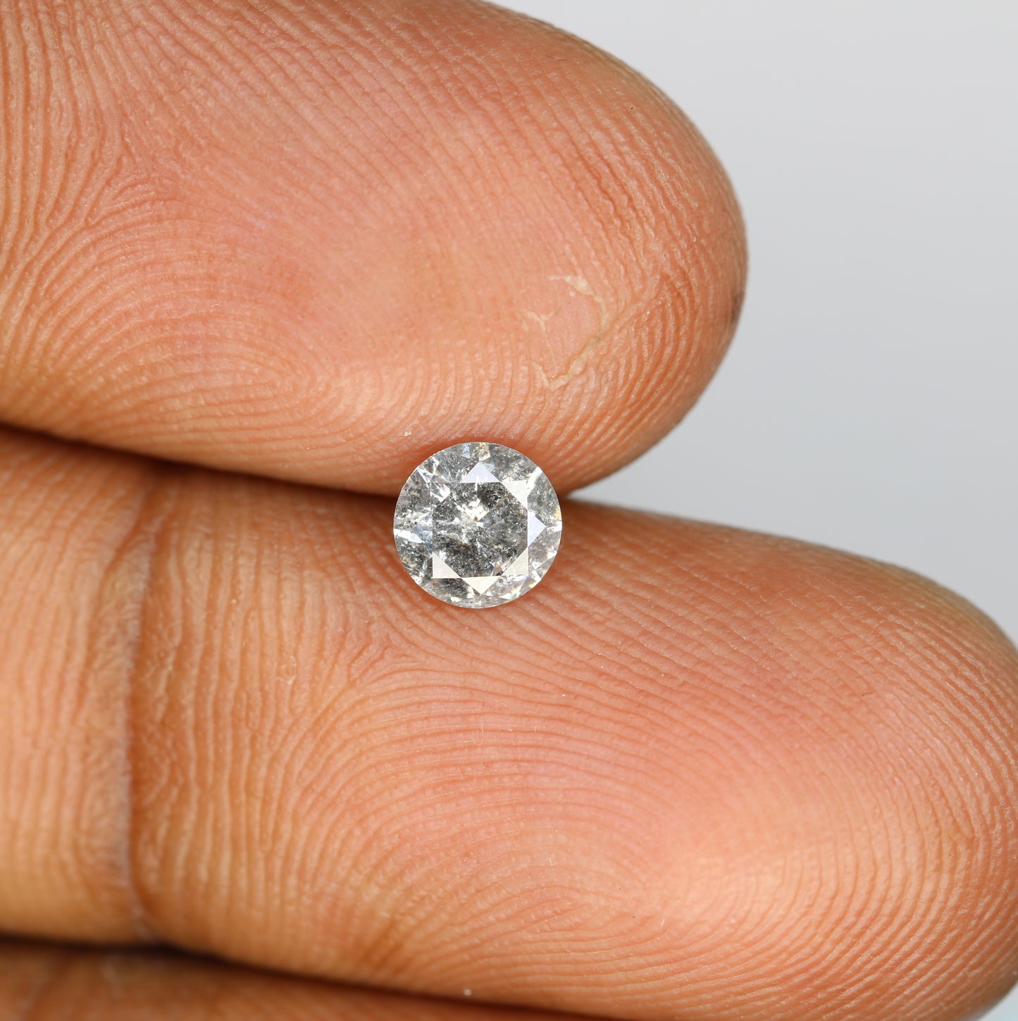 0.51 CT Round Brilliant Cut Salt And Pepper Diamond For Engagement Ring | Gift For Girl Friend | Gift For Wife - JayKrishna Diamond