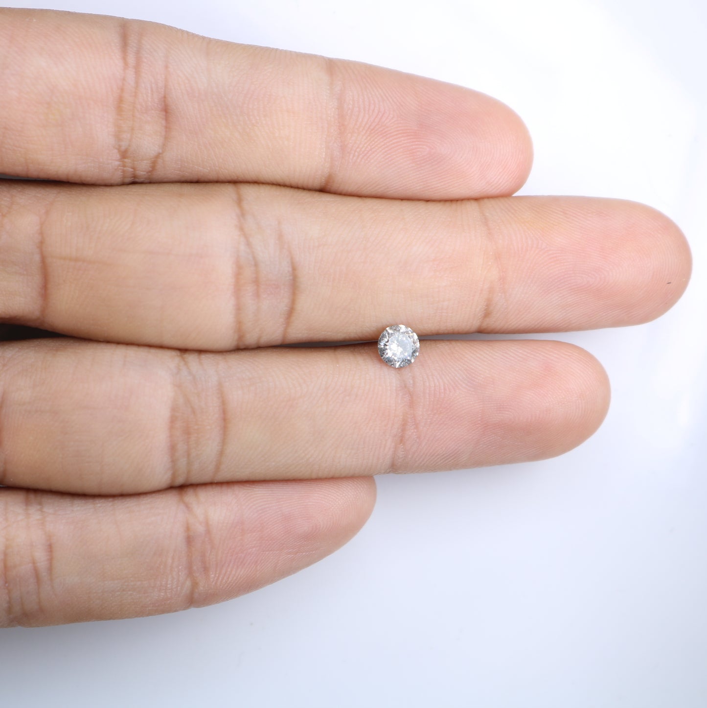 0.51 CT Round Brilliant Cut Salt And Pepper Diamond For Engagement Ring | Gift For Girl Friend | Gift For Wife - JayKrishna Diamond