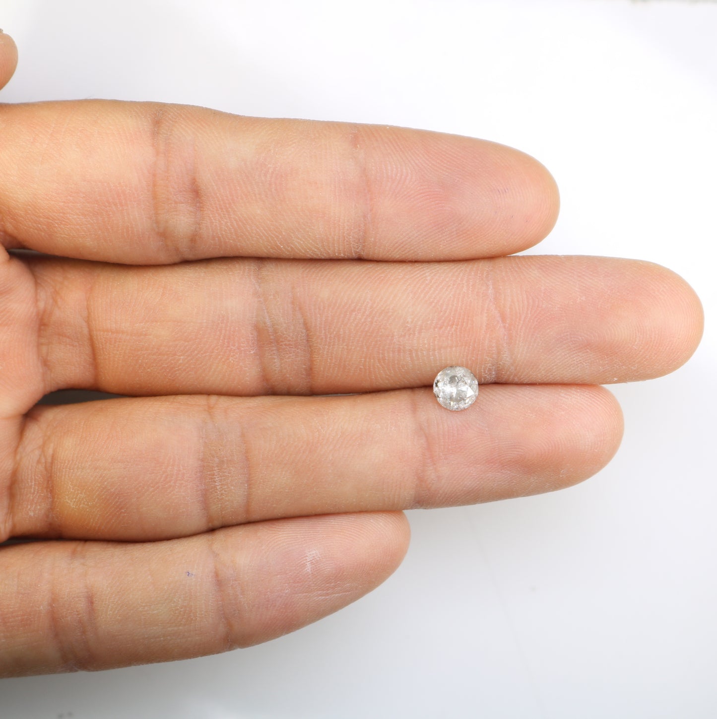 0.98 CT Salt And Pepper Loose Round Brilliant Cut Diamond Ring - JayKrishna Diamond
