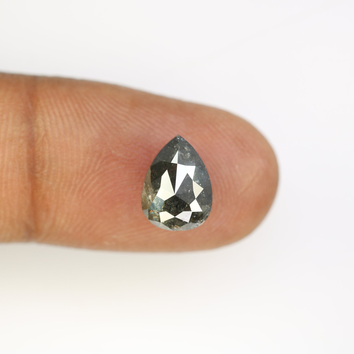 3.57 CT Pear Shape Salt And Pepper Loose Diamond For Engagement Ring - JayKrishna Diamond