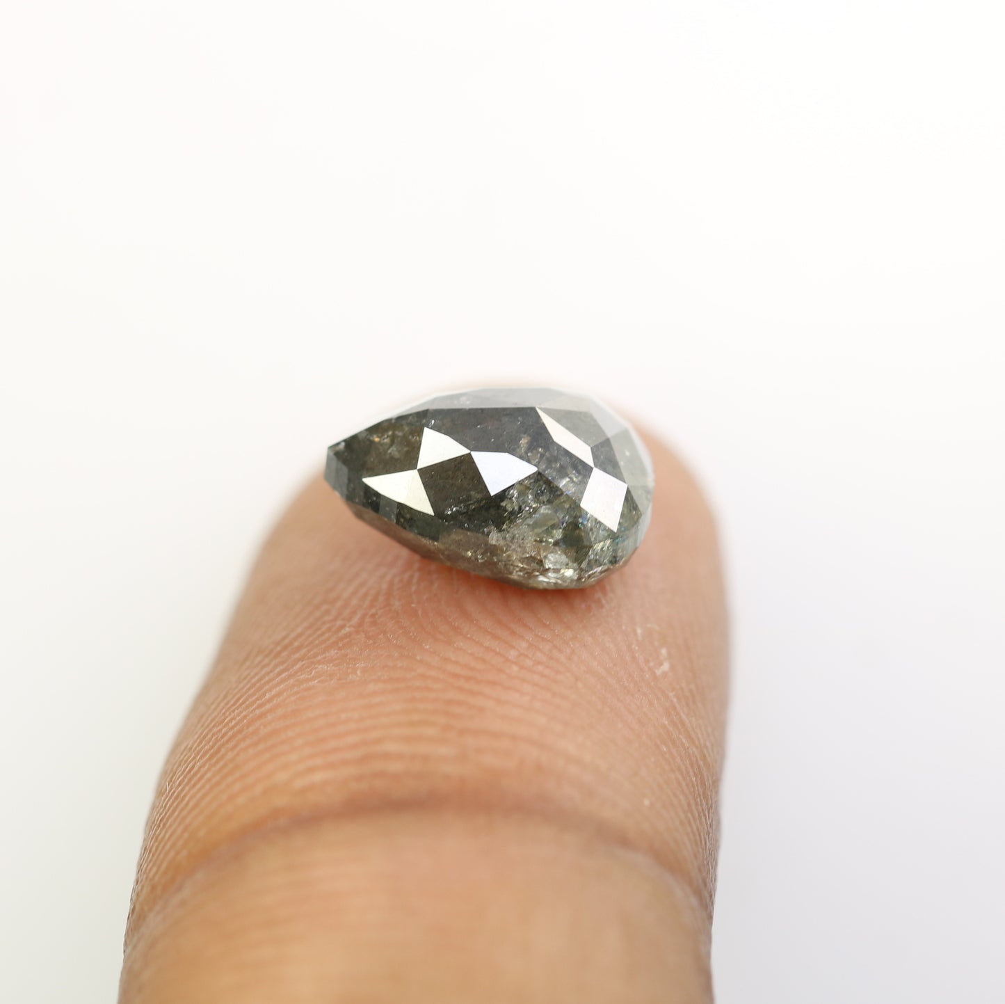 3.57 CT Pear Shape Salt And Pepper Loose Diamond For Engagement Ring - JayKrishna Diamond