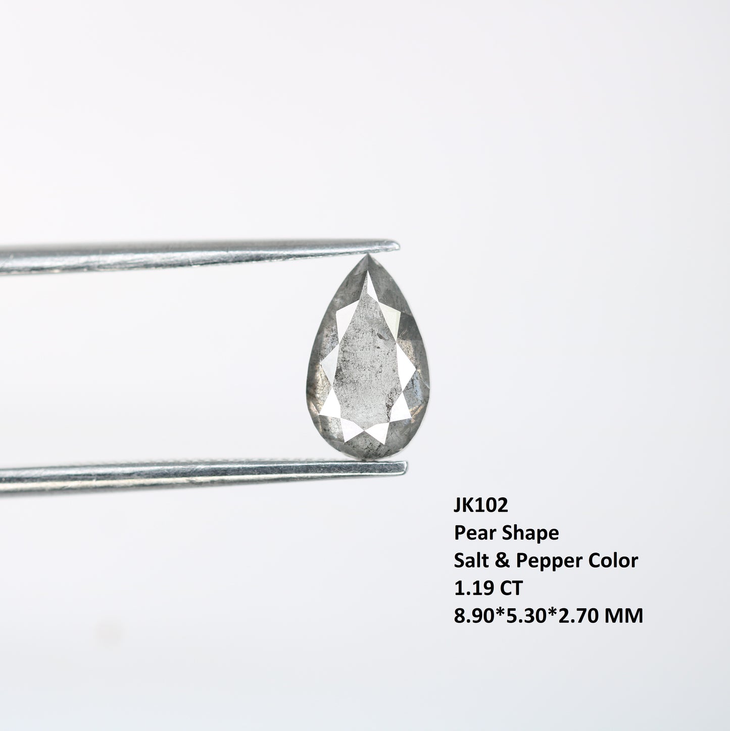 1.19 CT Fancy Salt And Pepper Pear Shape Diamond For Wedding Ring | Gift For Her - JayKrishna Diamond