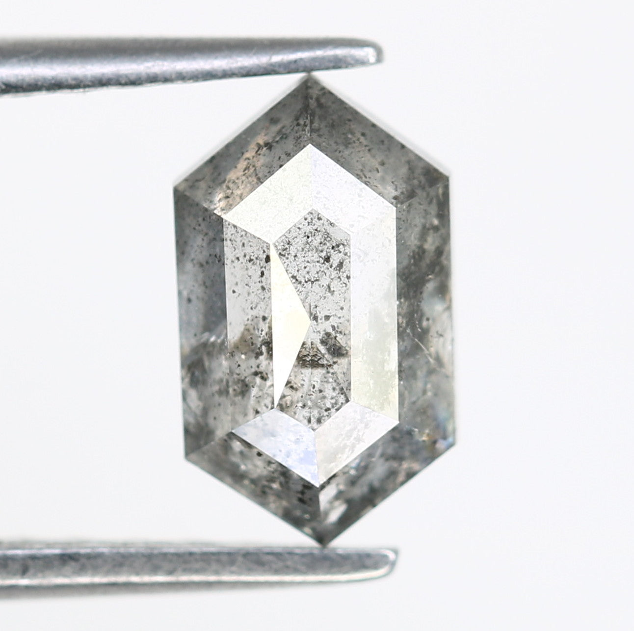 1.34 Carat Hexagon Shape Diamond Ring Loose Salt And Pepper Diamond - JayKrishna Diamond