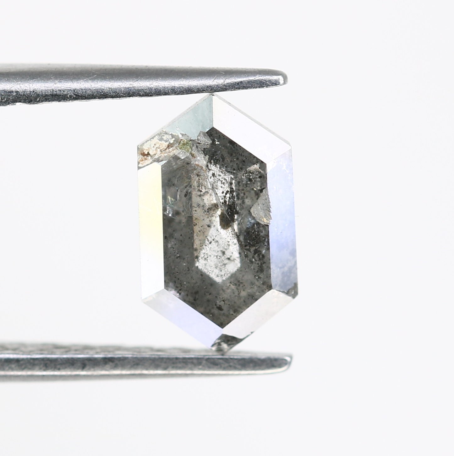 1.34 Carat Hexagon Shape Diamond Ring Loose Salt And Pepper Diamond - JayKrishna Diamond