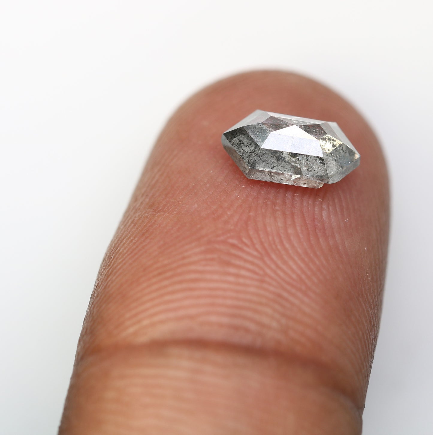 1.34 Carat Hexagon Shape Diamond Ring Loose Salt And Pepper Diamond - JayKrishna Diamond