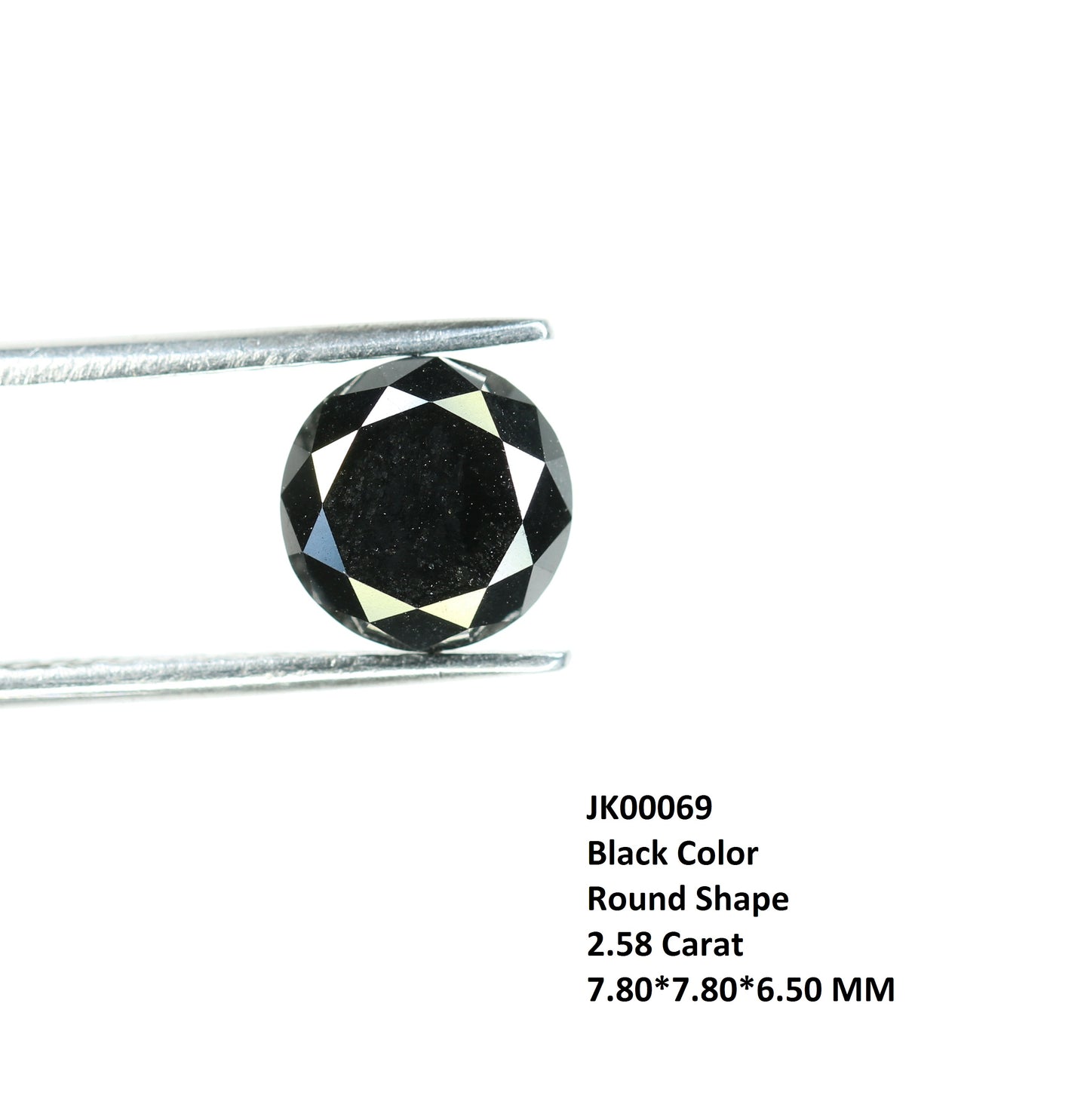 2.58 CT Brilliant Cut Black Round Diamond For Engagement Ring - JayKrishna Diamond