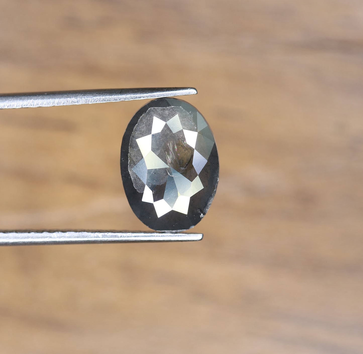 3.13 CT 11.40 MM Black Grey Oval Shaped Natural Diamond For Engagement Ring - JayKrishna Diamond