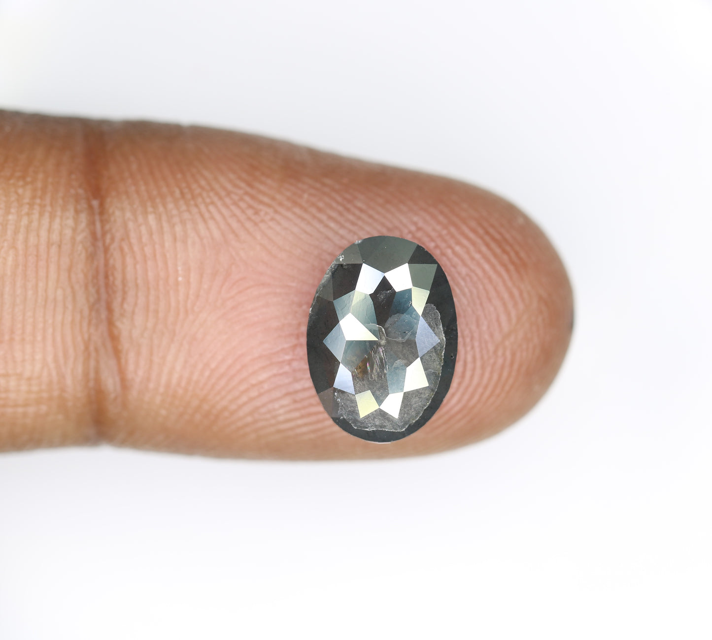 3.13 CT 11.40 MM Black Grey Oval Shaped Natural Diamond For Engagement Ring - JayKrishna Diamond
