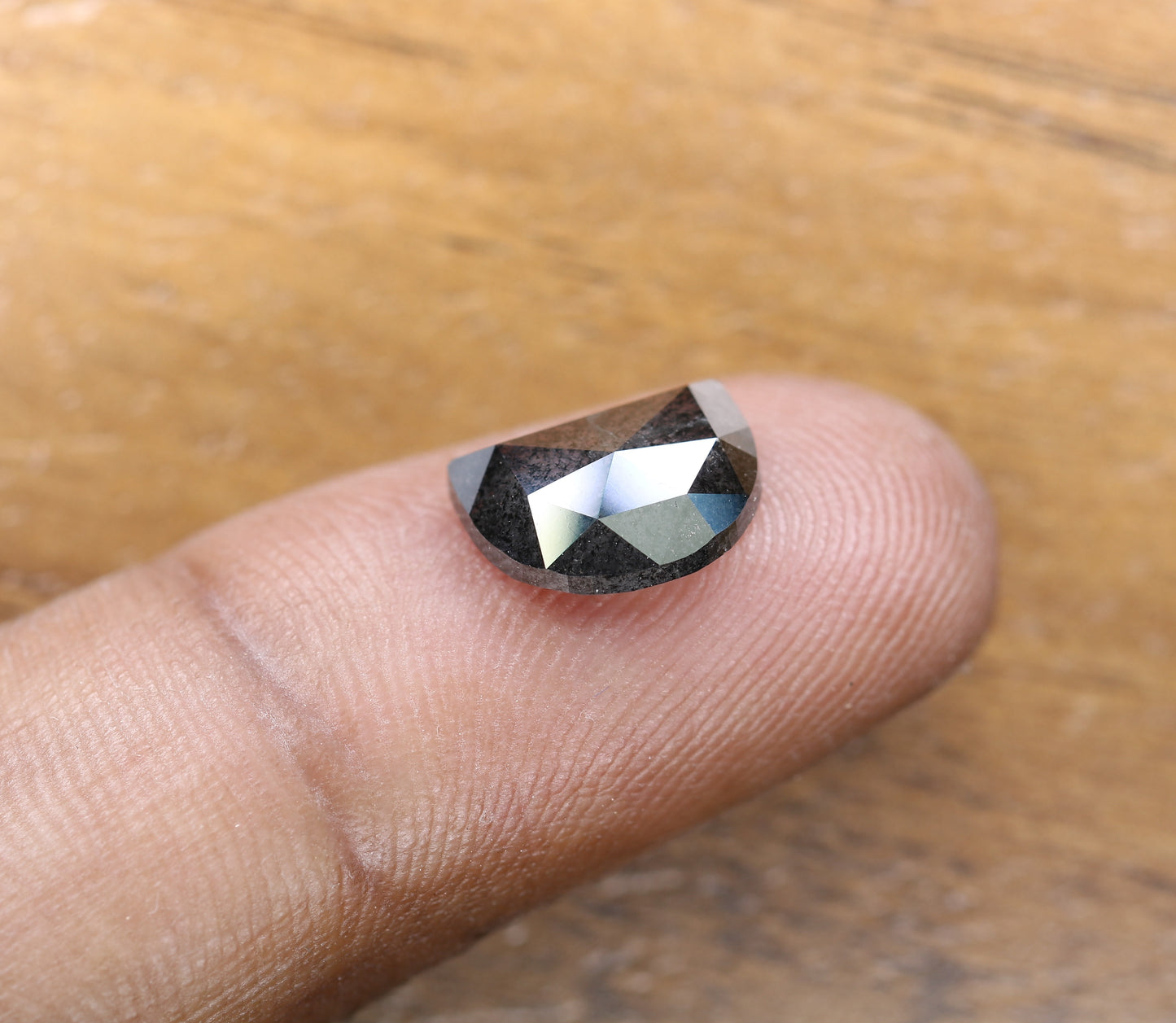 3.07 CT 8.30 MM Salt and Pepper Half Moon Shape Diamond For Engagement Ring | Pendant | Bracelet - JayKrishna Diamond