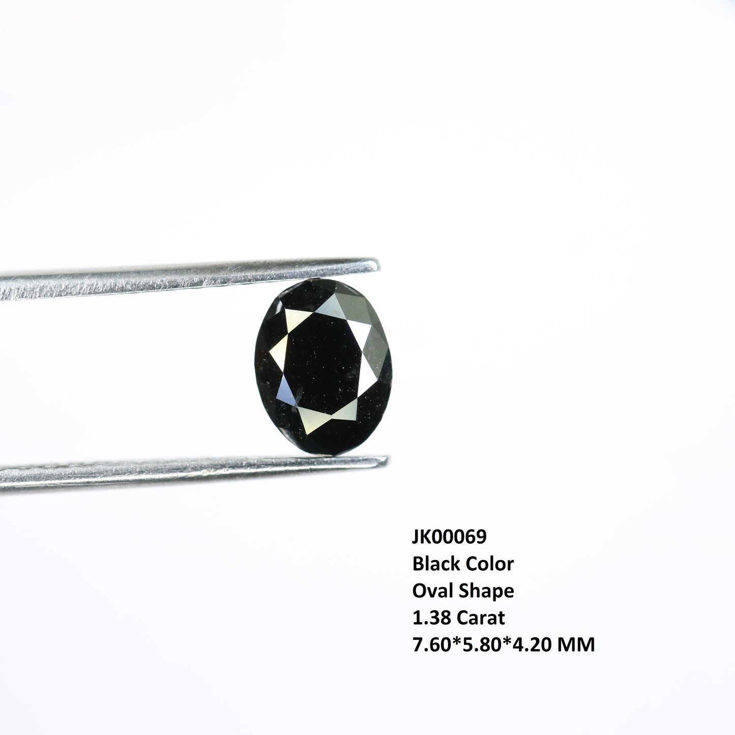 1.38 CT Black Color Oval Shape Natural Loose Diamond For Engagement Ring - JayKrishna Diamond