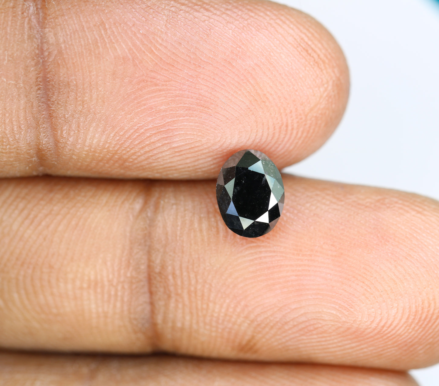 1.38 CT Black Color Oval Shape Natural Loose Diamond For Engagement Ring - JayKrishna Diamond