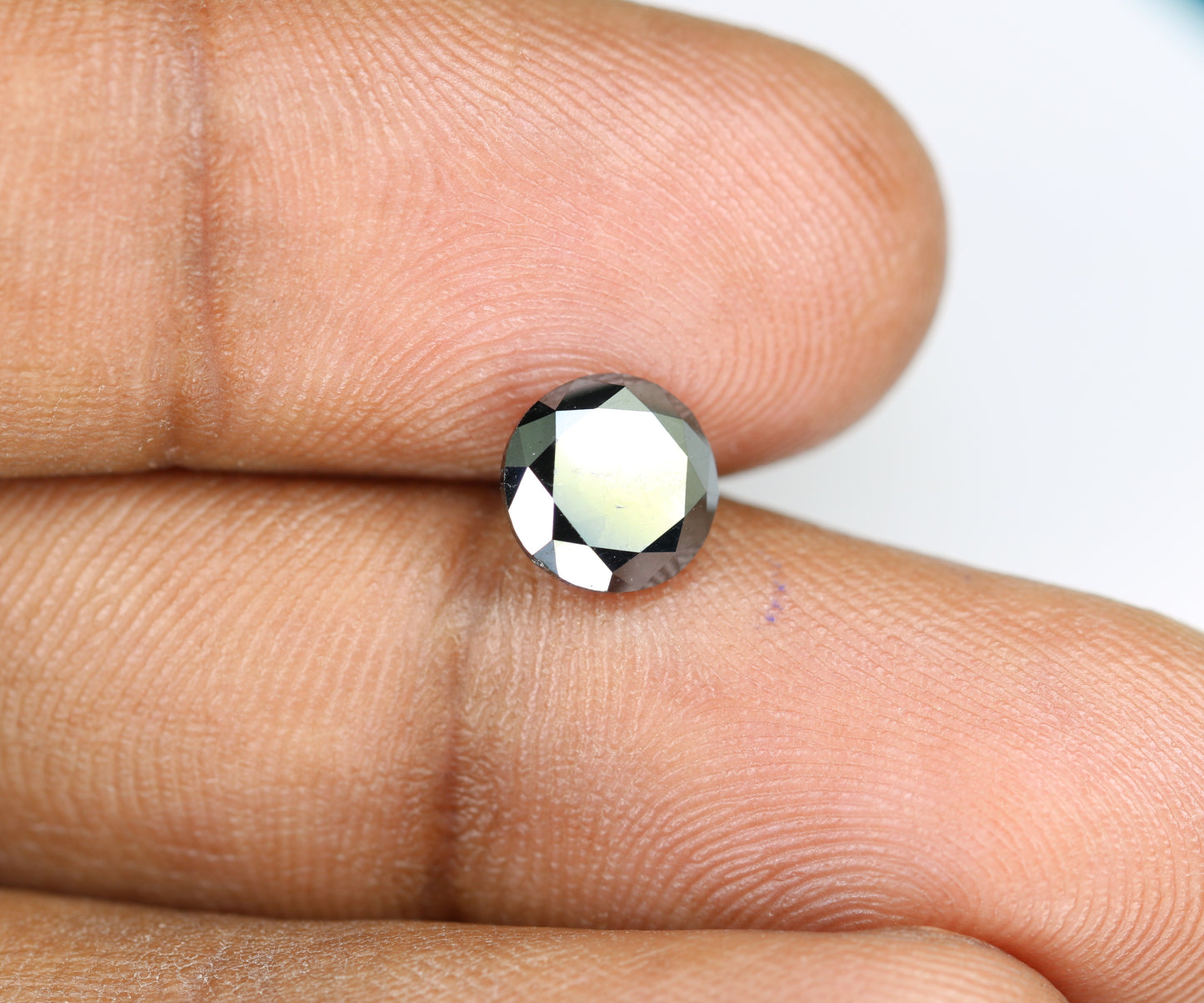 1.67 CT Brilliant Cut Black Round Diamond For Engagement Ring - JayKrishna Diamond
