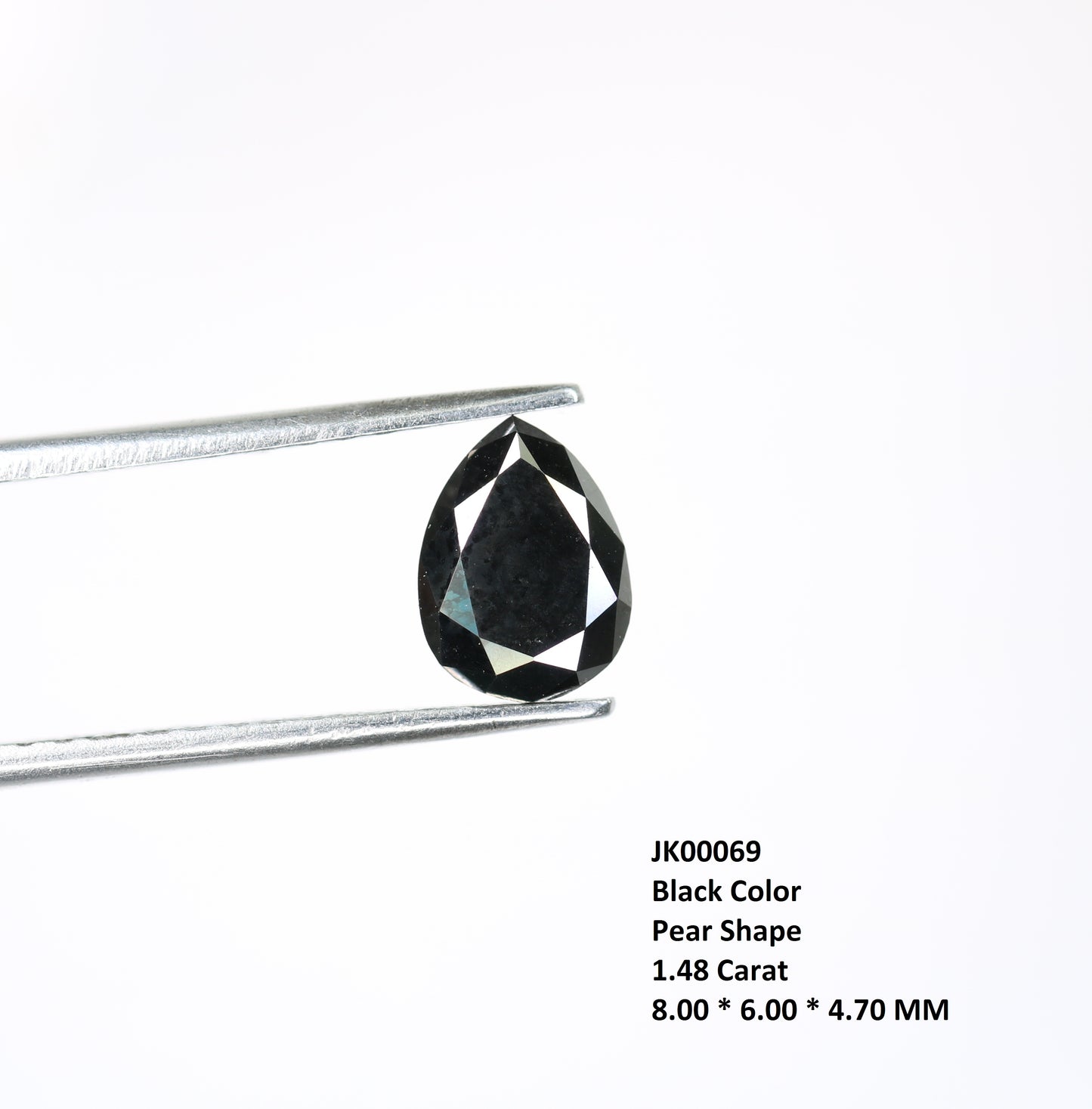 1.48 CT Fancy Black Pear Diamond For Wedding Ring - JayKrishna Diamond
