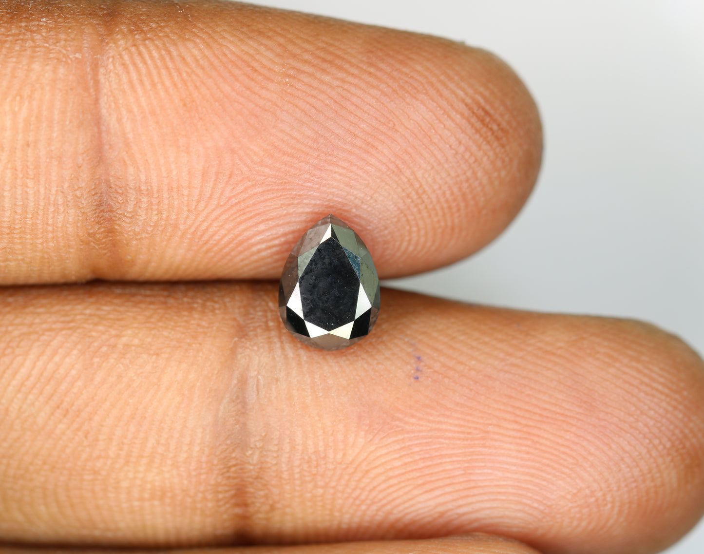 1.48 CT Fancy Black Pear Diamond For Wedding Ring - JayKrishna Diamond