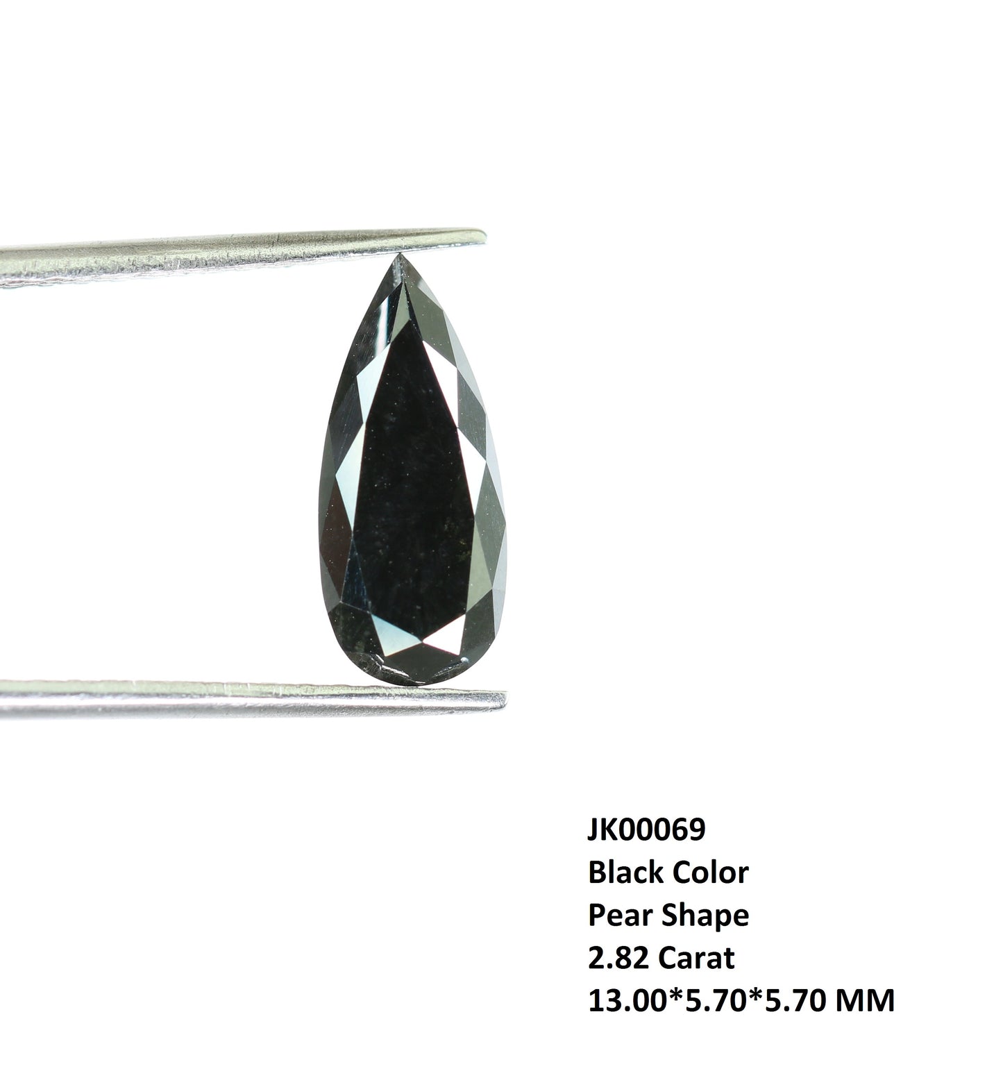 2.82 CT Black Pear Shape Diamond For Wedding Ring - JayKrishna Diamond