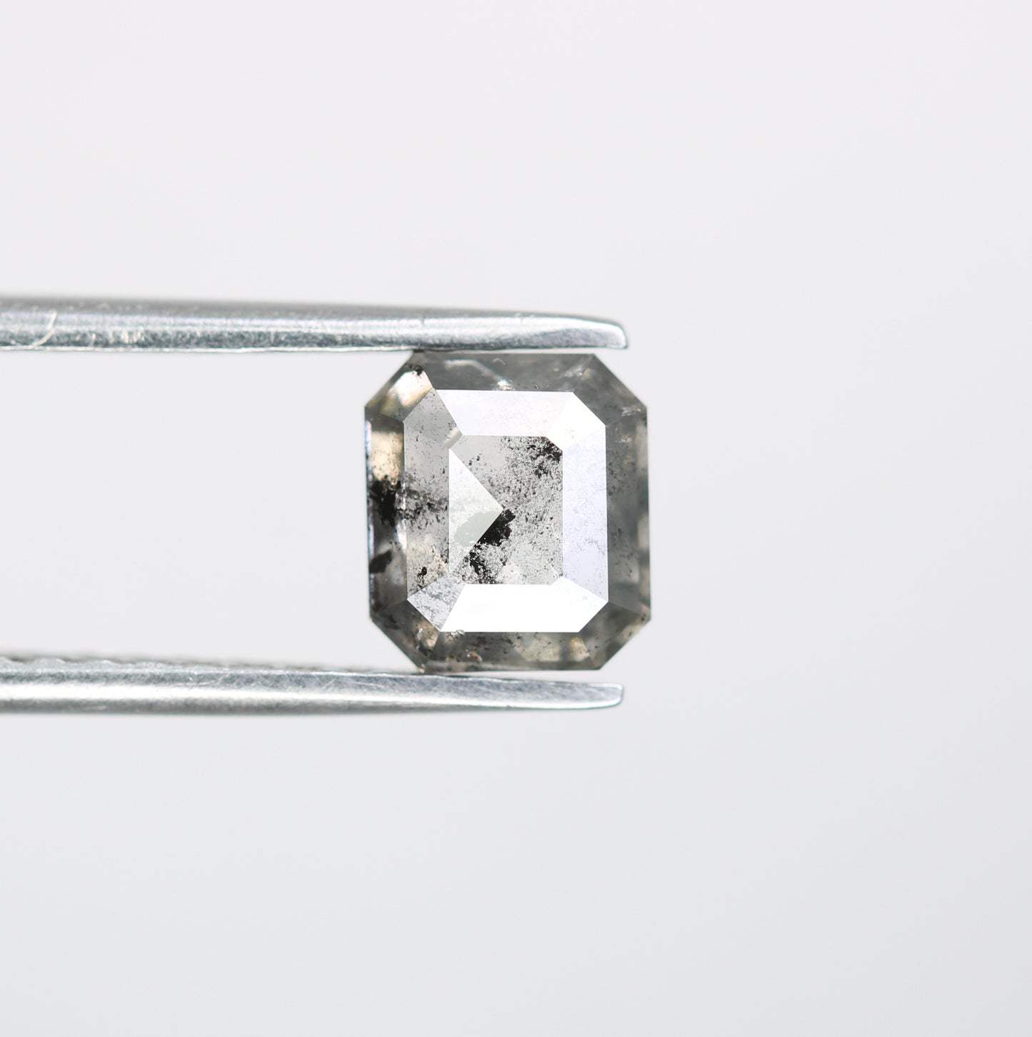 1.29 CT Emerald Shape Salt And Pepper Diamond For Engagement Ring | Wedding Ring - JayKrishna Diamond