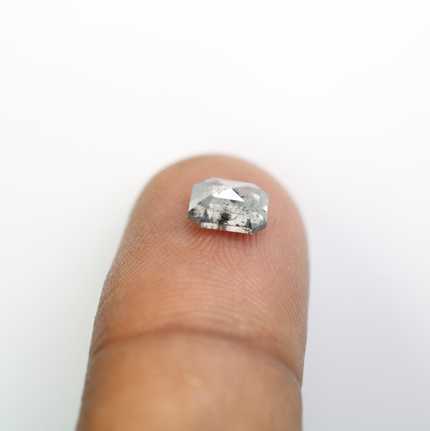 1.29 CT Emerald Shape Salt And Pepper Diamond For Engagement Ring | Wedding Ring - JayKrishna Diamond