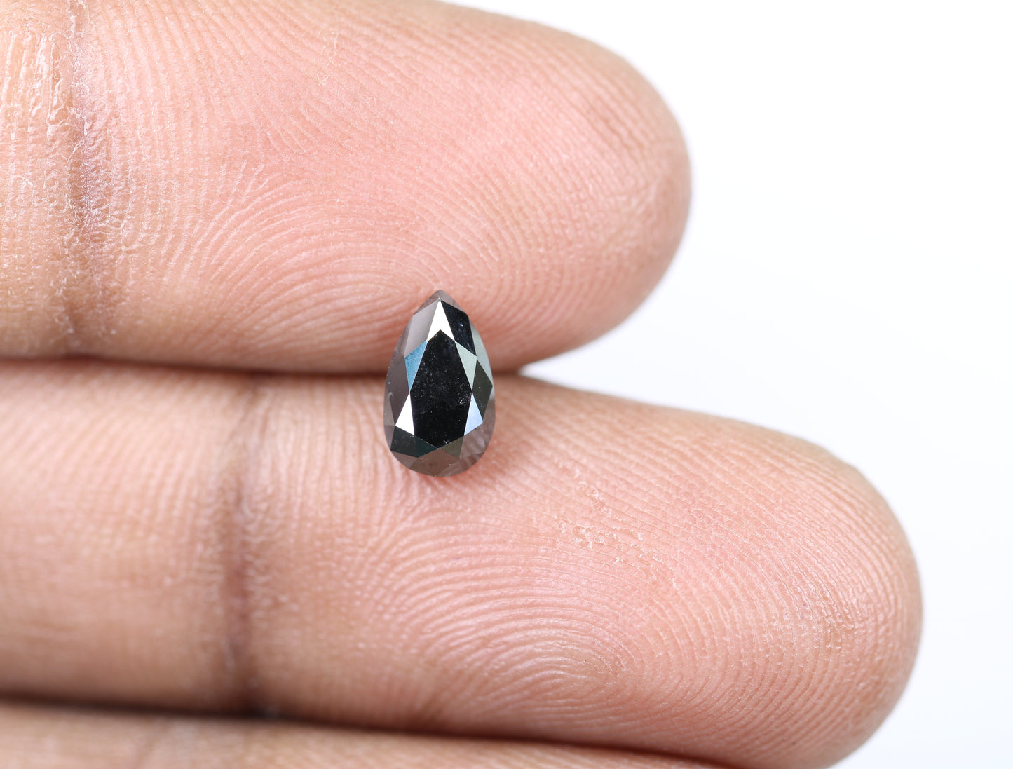 1.18 CT Pear Shape Natural Loose Black Diamond For Wedding Ring - JayKrishna Diamond