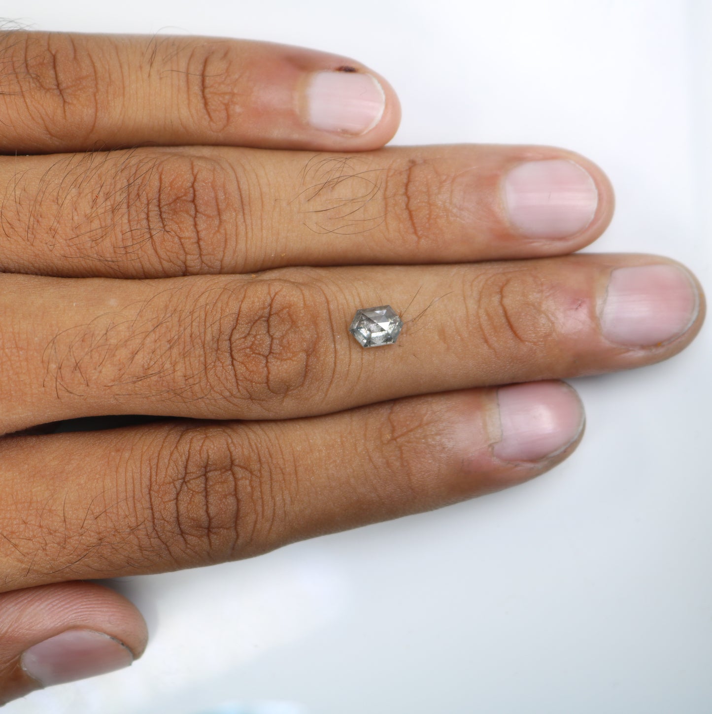 0.99 CT Elongated Hexagon Shape Salt And Pepper Diamond For Proposal Ring | Gift For Girl Friend - JayKrishna Diamond