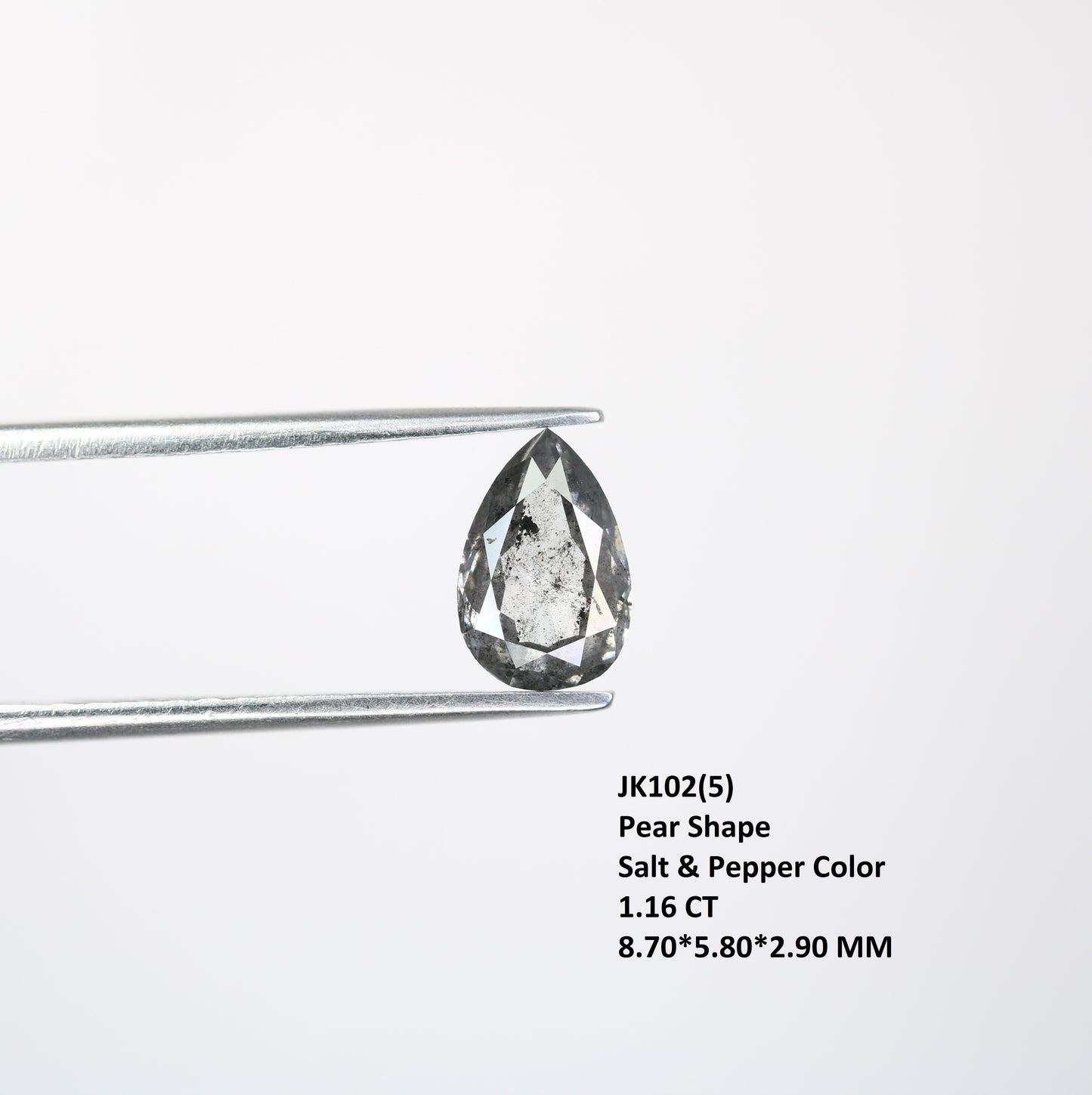 1.16 CT Fancy Salt And Pepper Pear Shape Natural Diamond For Wedding Ring | Engagement Ring - JayKrishna Diamond