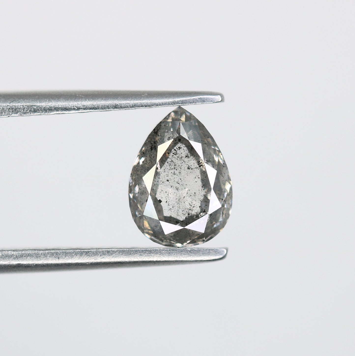 0.86 CT Fancy Pear Shape Salt And Pepper Diamond For Proposal Ring | Engagement Ring | Gift For Girl Friend - JayKrishna Diamond