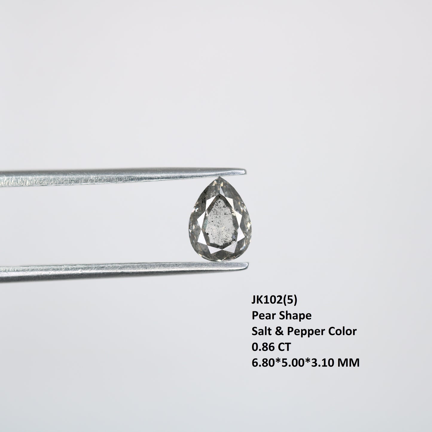 0.86 CT Fancy Pear Shape Salt And Pepper Diamond For Proposal Ring | Engagement Ring | Gift For Girl Friend - JayKrishna Diamond
