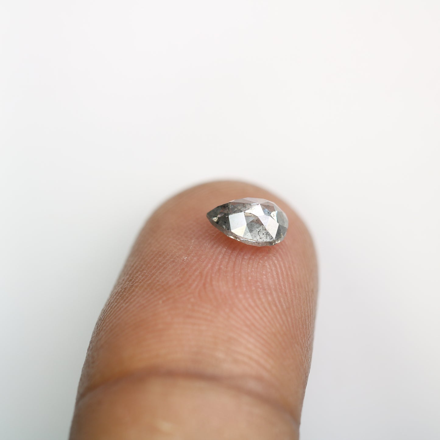 0.86 CT Fancy Pear Shape Salt And Pepper Diamond For Proposal Ring | Engagement Ring | Gift For Girl Friend - JayKrishna Diamond