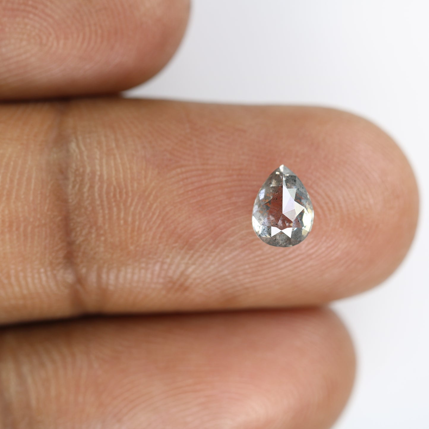 0.86 CT Fancy Pear Shape Salt And Pepper Diamond For Proposal Ring | Engagement Ring | Gift For Girl Friend - JayKrishna Diamond
