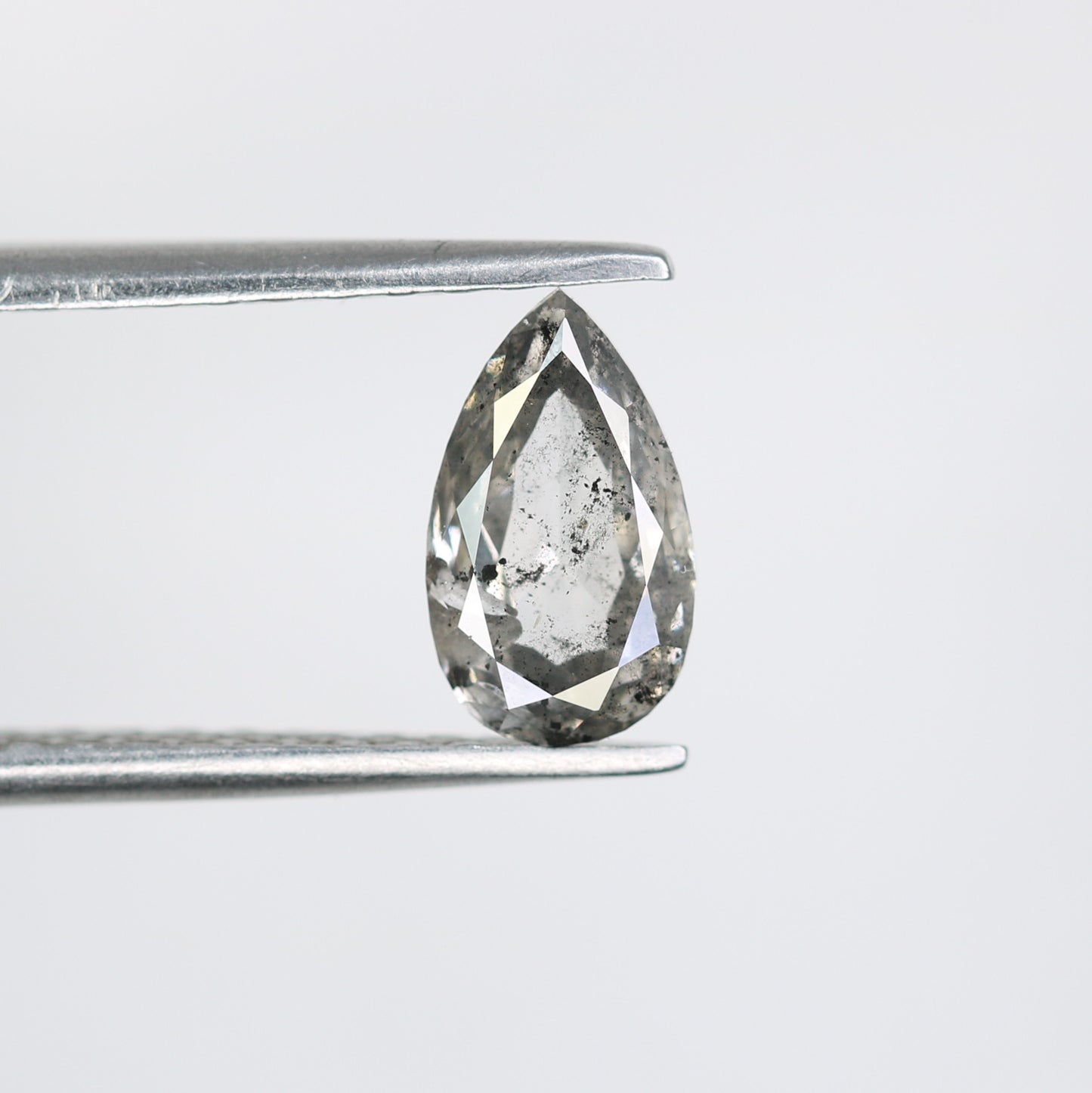 0.96 CT Natural Pear Shape Salt And Pepper Diamond For Engagement Ring | Gift For Girl Friend | Gift For Wife - JayKrishna Diamond