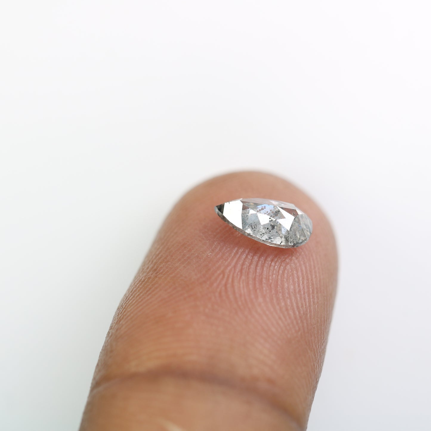 0.96 CT Natural Pear Shape Salt And Pepper Diamond For Engagement Ring | Gift For Girl Friend | Gift For Wife - JayKrishna Diamond