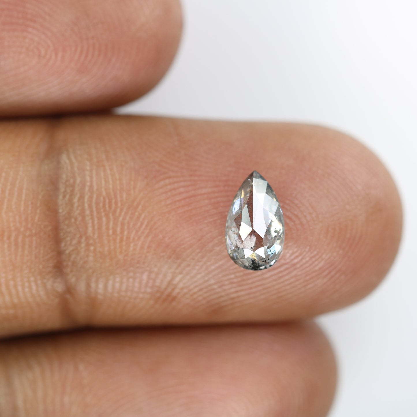 0.96 CT Natural Pear Shape Salt And Pepper Diamond For Engagement Ring | Gift For Girl Friend | Gift For Wife - JayKrishna Diamond