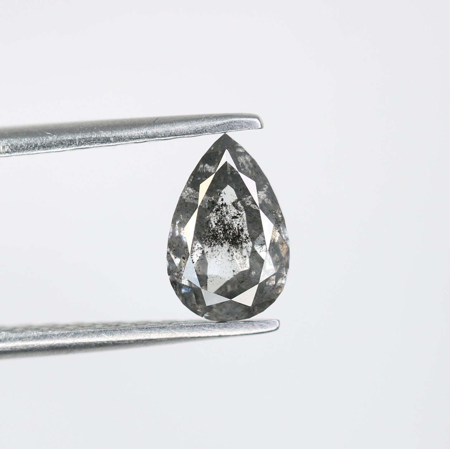 0.74 CT Pear Shape Salt And Pepper Natural Diamond For Engagement Ring | Diamond Pendant - JayKrishna Diamond