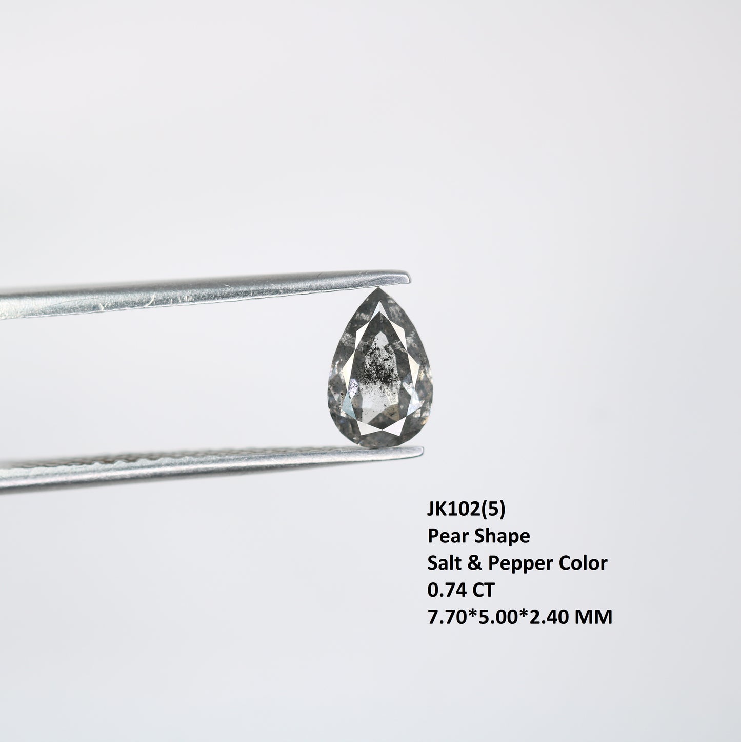 0.74 CT Pear Shape Salt And Pepper Natural Diamond For Engagement Ring | Diamond Pendant - JayKrishna Diamond