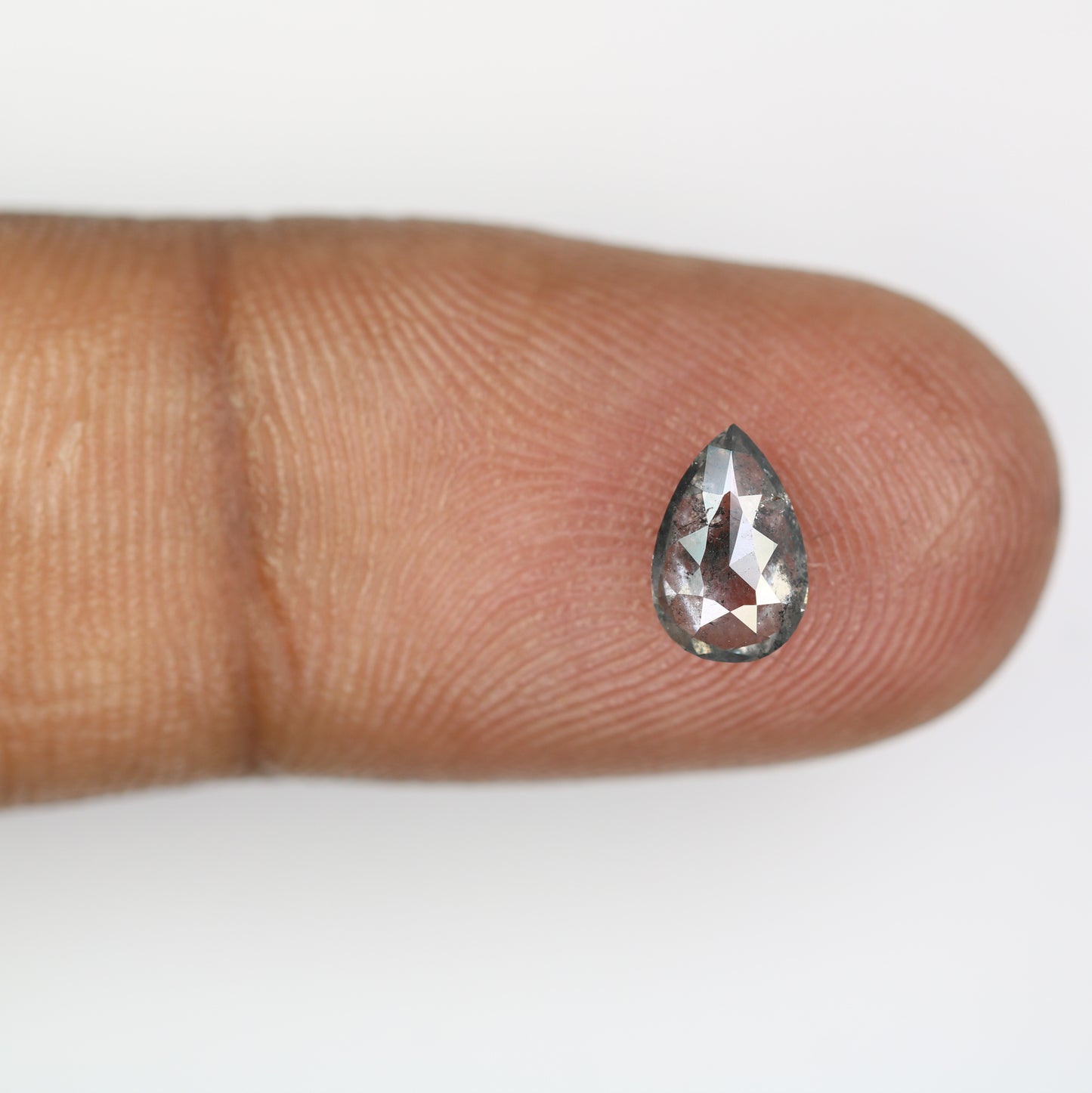 0.74 CT Pear Shape Salt And Pepper Natural Diamond For Engagement Ring | Diamond Pendant - JayKrishna Diamond