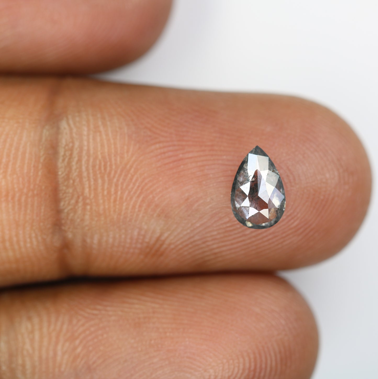 0.74 CT Pear Shape Salt And Pepper Natural Diamond For Engagement Ring | Diamond Pendant - JayKrishna Diamond