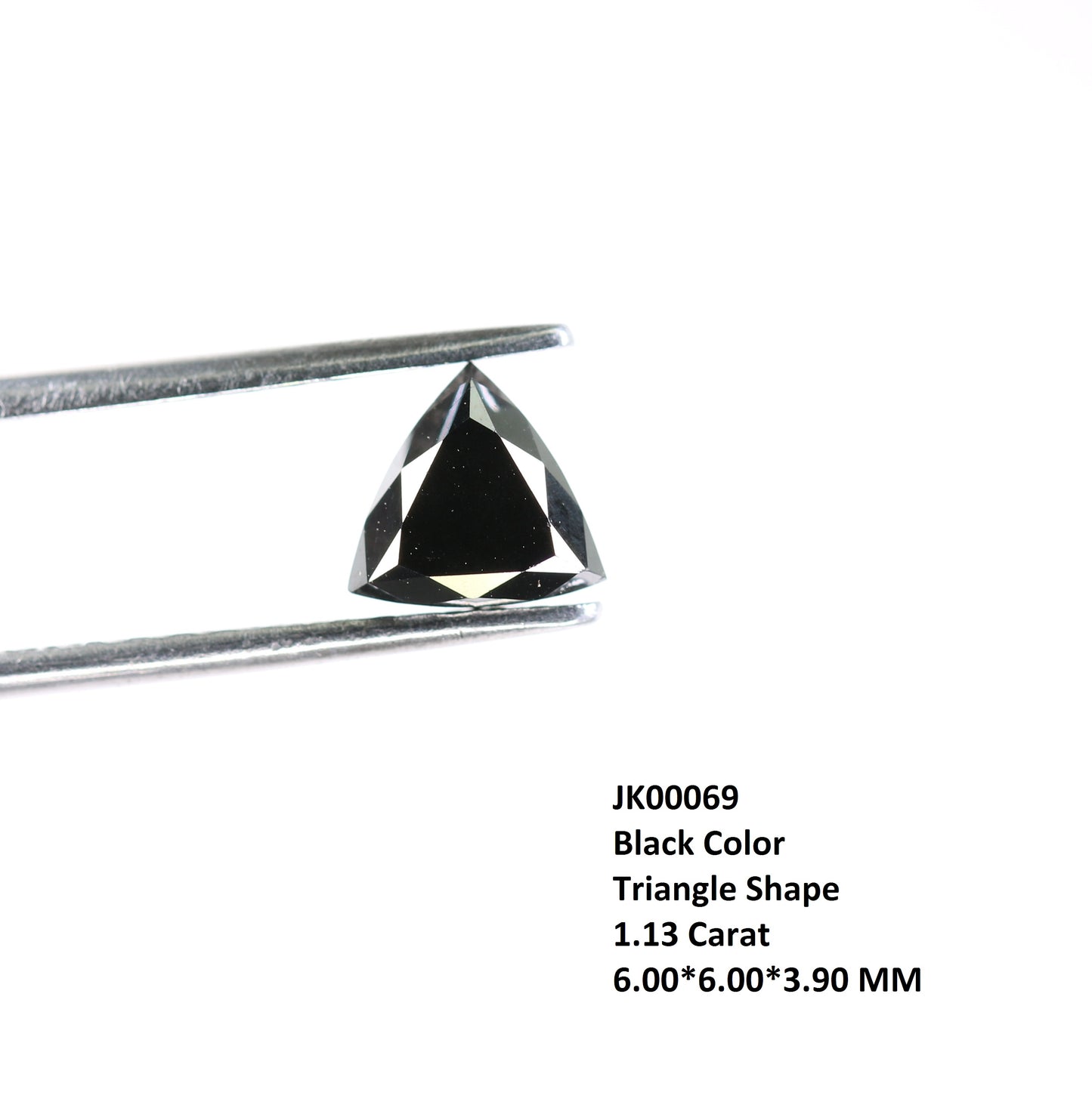 1.13 CT Natural Loose Black Treated Triangle Diamond For Wedding Ring - JayKrishna Diamond