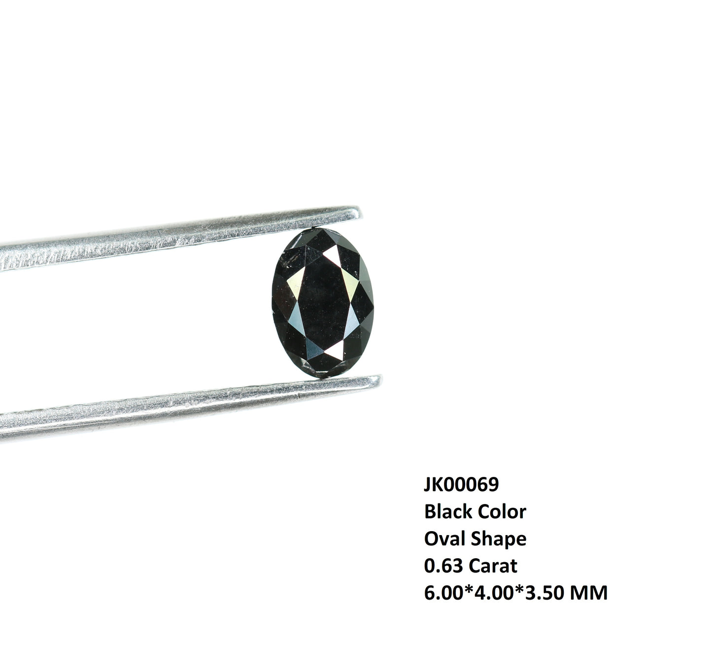 0.63 CT Full Black Oval Shape Natural Loose Diamond for a Timeless Wedding Ring: Distinctive Gemstone Jewelry Piece - JayKrishna Diamond