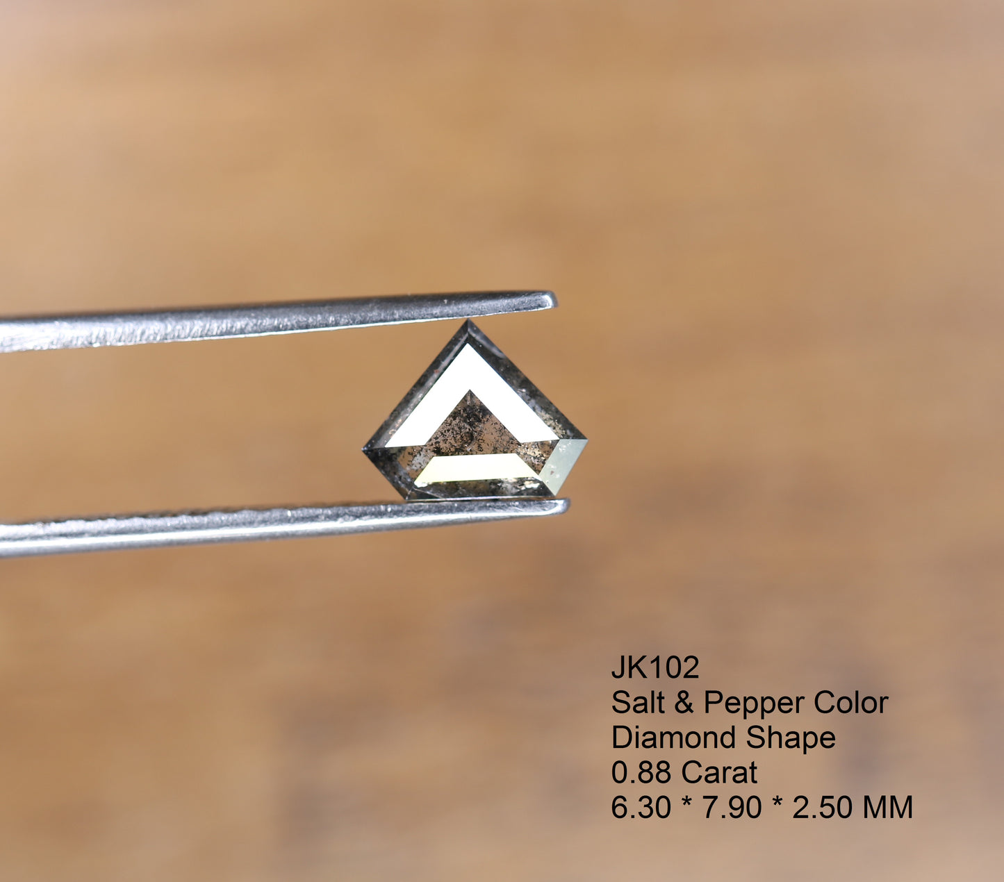 0.88 CT Salt And Pepper Rustic Diamond For Proposal Ring | Engagement Ring | Gift For Girl Friend - JayKrishna Diamond