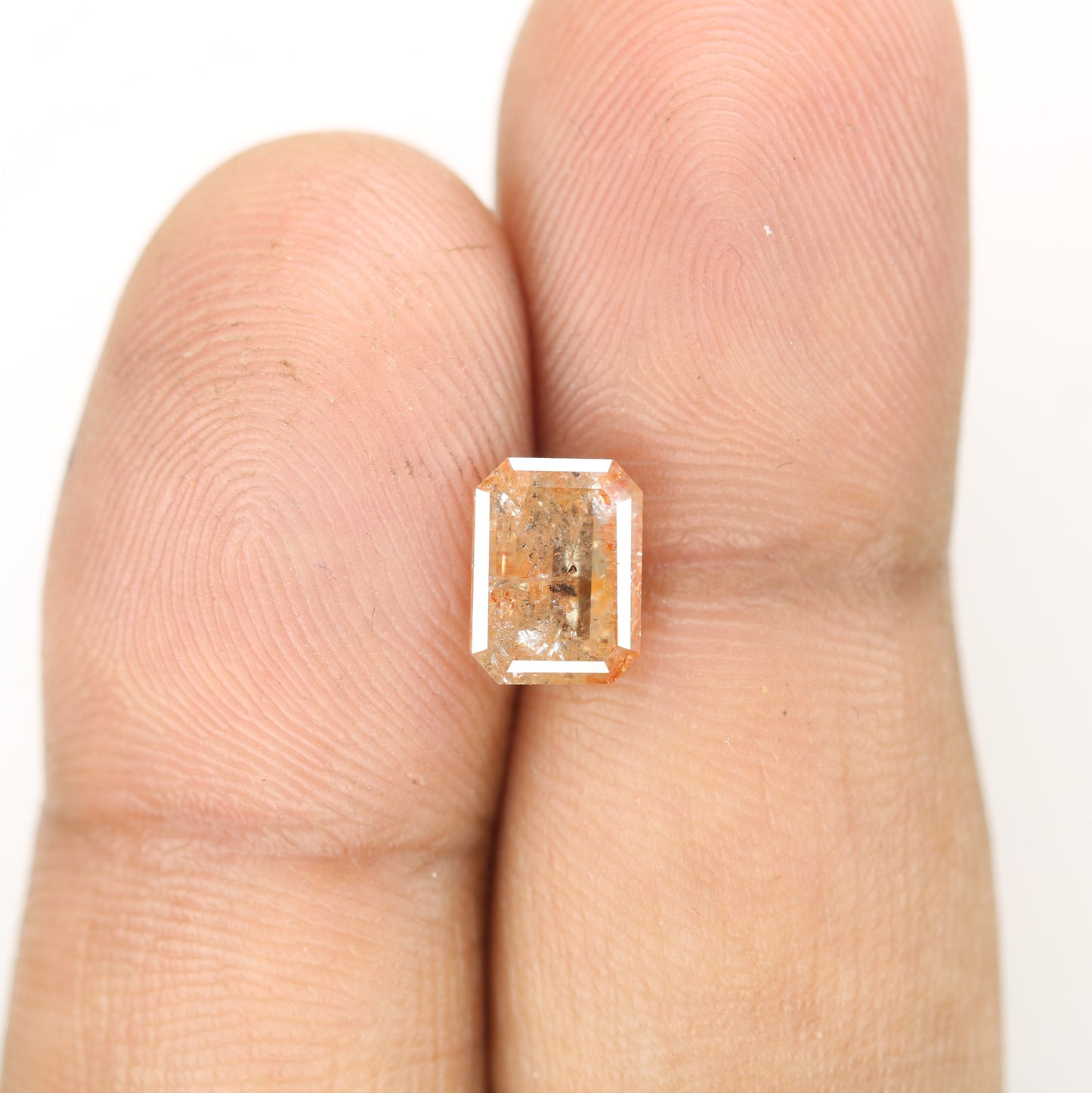 2.05 CT Natural Loose Peach Color Emerald Shape Diamond for Engagement Ring - JayKrishna Diamond