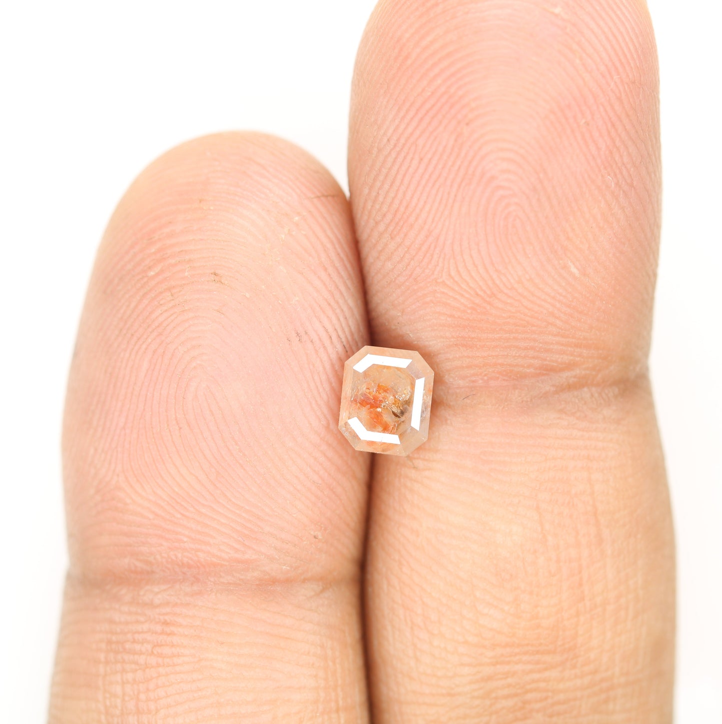 1.19 CT Natural Loose Peach Color Emerald Shape Diamond for Engagement Ring - JayKrishna Diamond