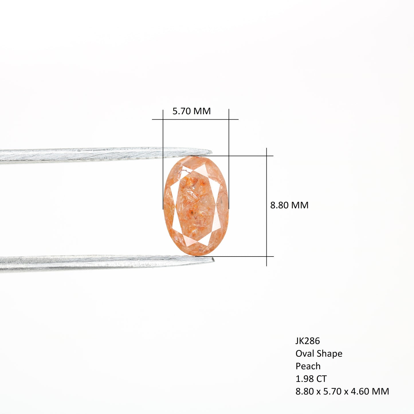 1.98 CT Natural Loose Peach Color Oval Shape Diamond for Engagement Ring - JayKrishna Diamond
