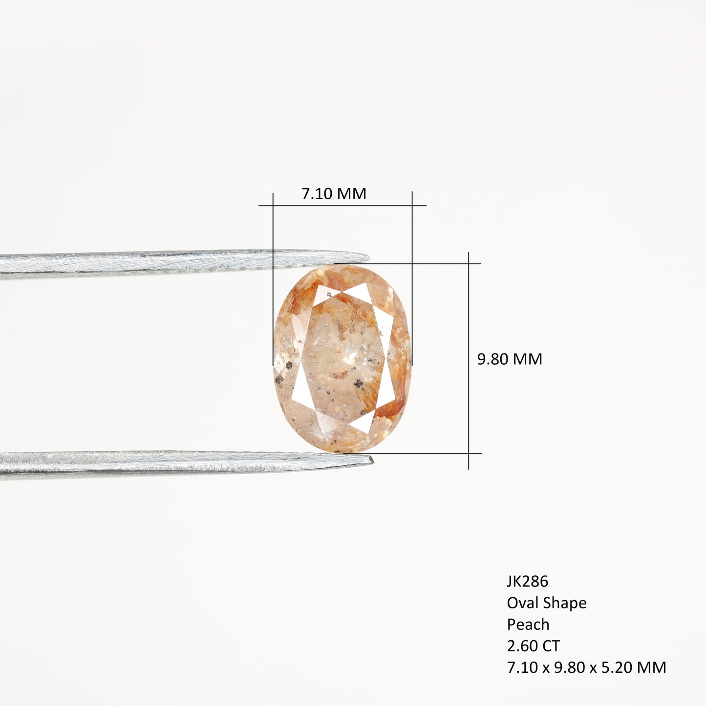 2.60 CT Natural Loose Peach Color Oval Shape Diamond for Engagement Ring - JayKrishna Diamond