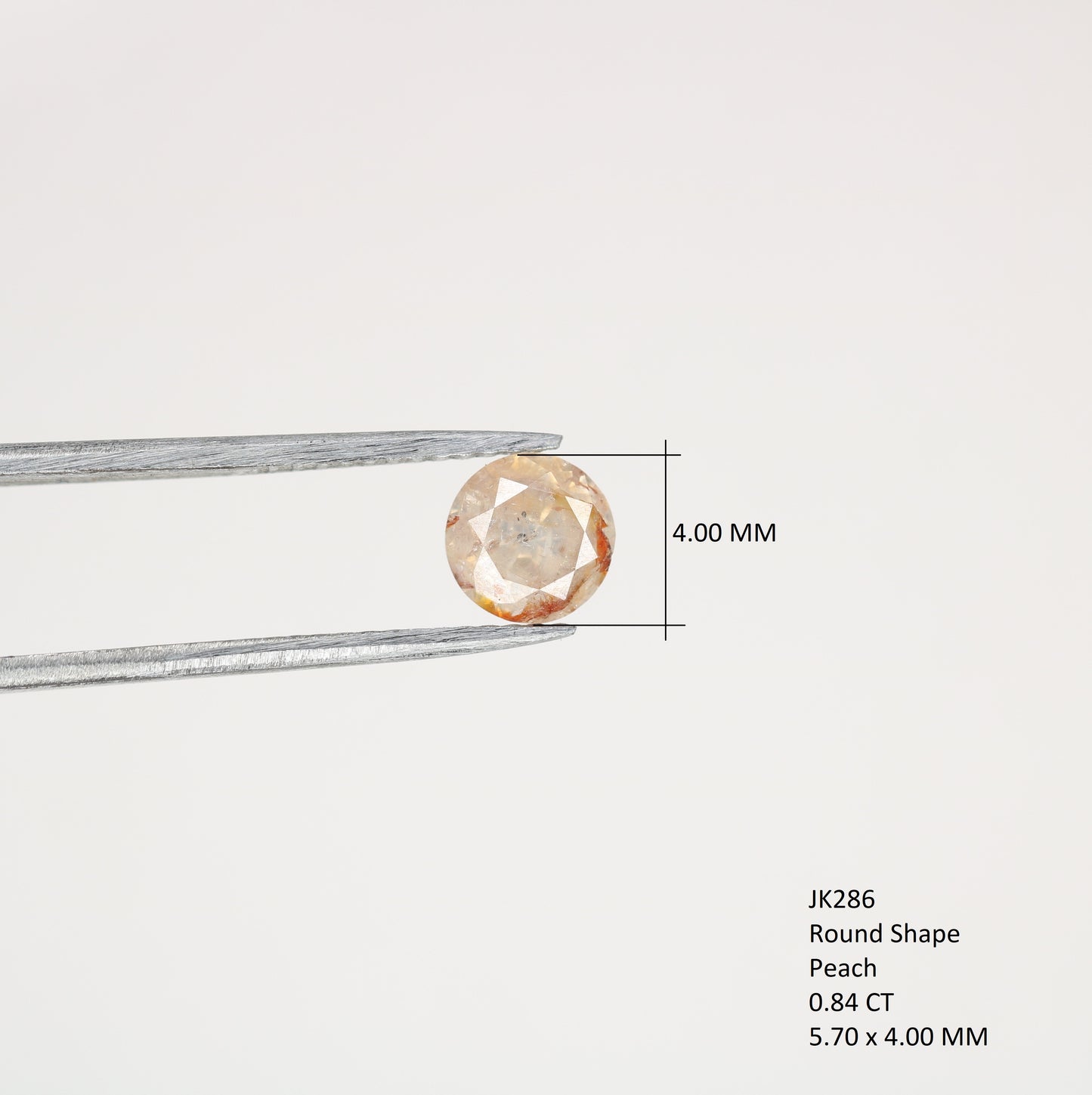 0.84 CT Natural Loose Peach Color Round Brilliant Shape Diamond for Engagement Ring - JayKrishna Diamond