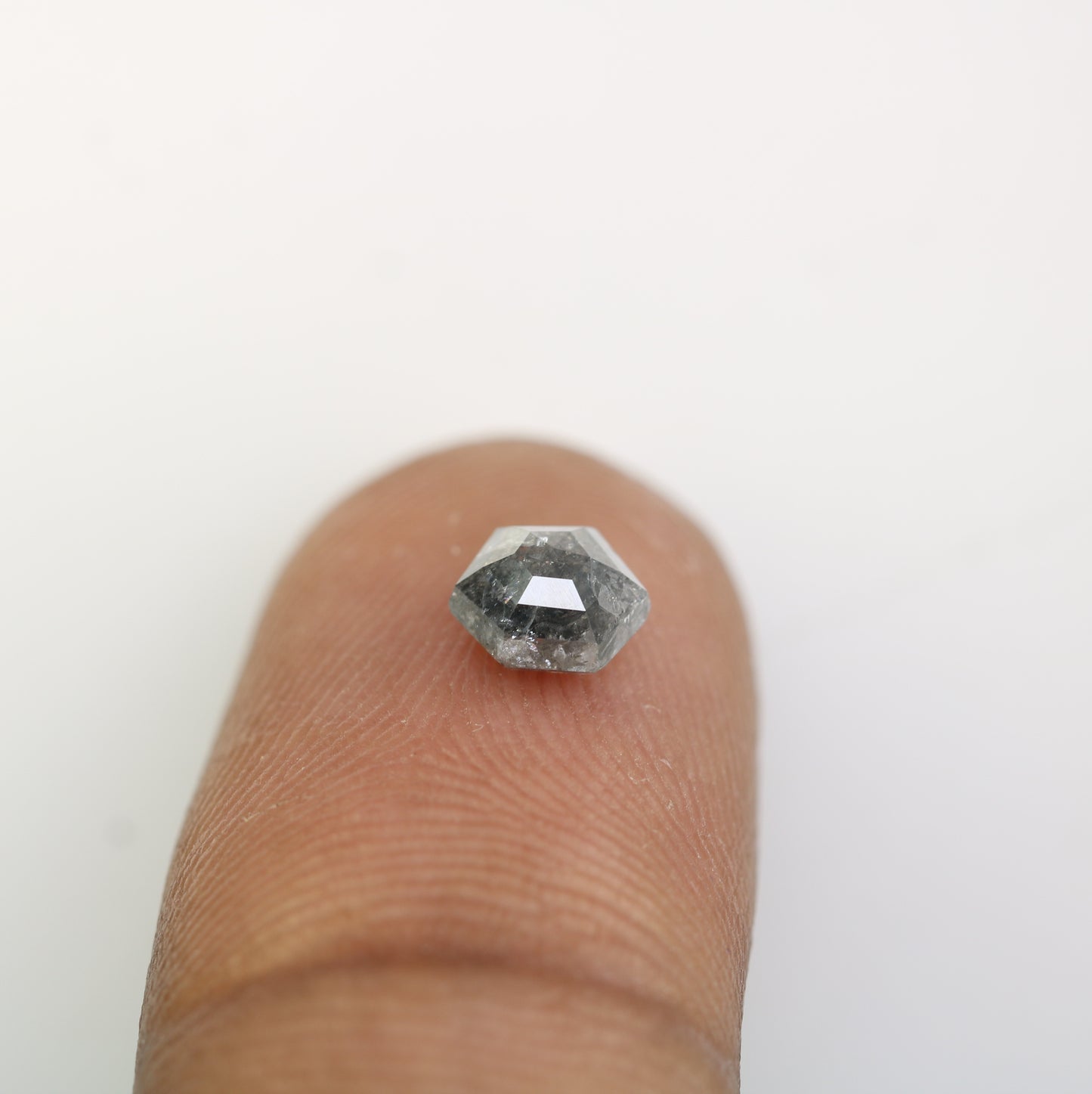 0.98 CT Salt And Pepper Hexagon Cut Natural Diamond For Engagement Ring - JayKrishna Diamond