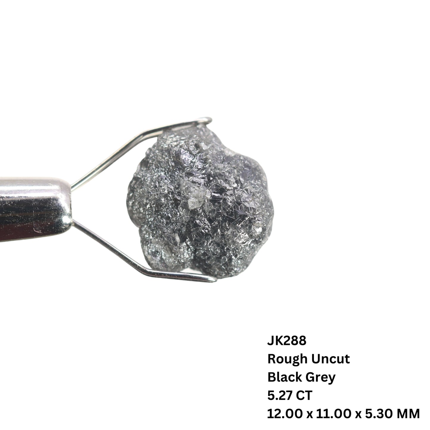 5.27 CT Black Grey Rough Uncut Diamond For Engagement Ring - JayKrishna Diamond