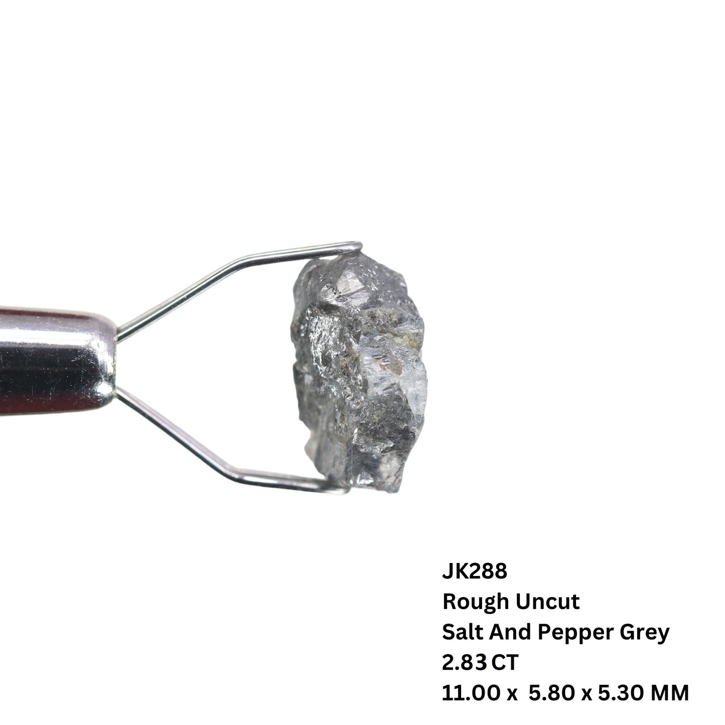 2.83 CT Fancy Salt And Pepper Grey Rough Uncut Diamond For Engagement Ring - JayKrishna Diamond