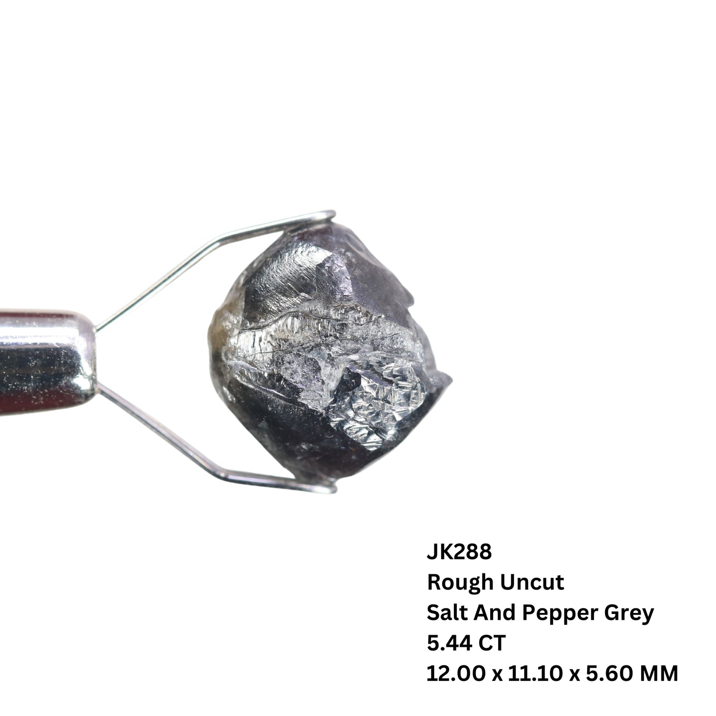 5.44 CT Salt And Pepper Grey Rough Uncut Diamond For Proposal Ring | Diamond Pendant - JayKrishna Diamond