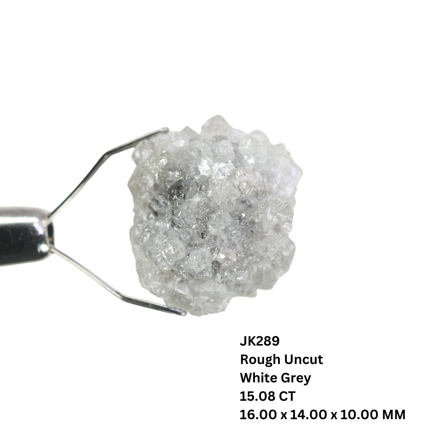 15.08 CT Rough Uncut White Grey Diamond For Engagement Ring | Wedding Ring | Gift For Wife | Gift For Girl Friend - JayKrishna Diamond