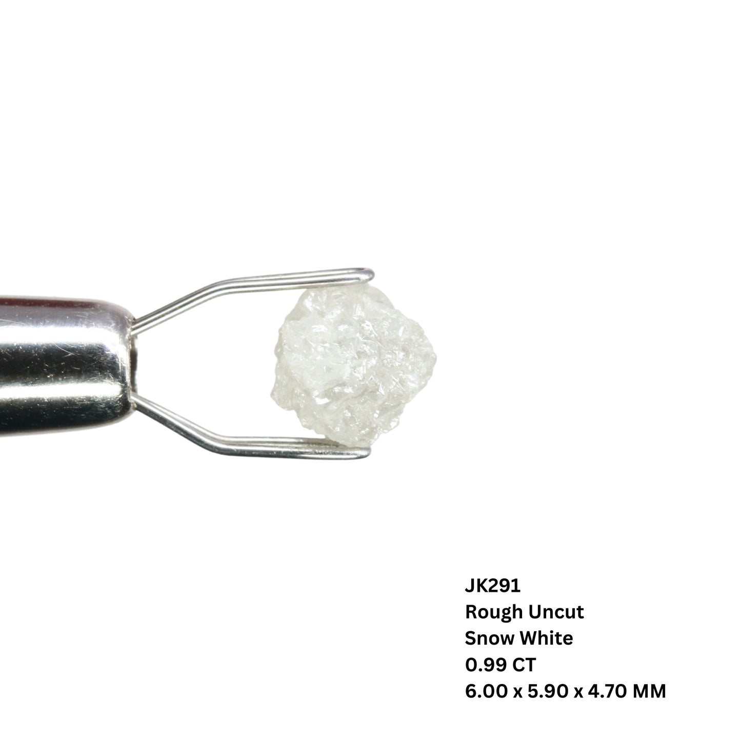0.99 CT Rough Uncut Snow White Diamond For Halo Set Ring | Engagement Ring | Gift For Girl Friend - JayKrishna Diamond